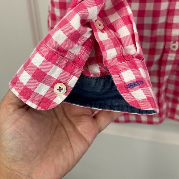 Talbots Petite Pink and White Gingham Button Down Top Size Large - Picture 5 of 7